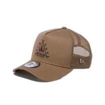 Japan direct mail New Era hat 9FORTY A-type triangle wood logo khaki 56 8-60 6