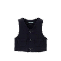 Japan direct mail MIKI HOUSE childrens mercerized cotton front-open vest comfortable and easy to put on and take off suitable for summer