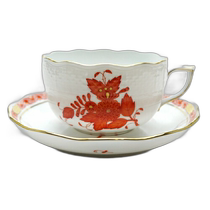 Japanese direct mail HEREND orange apple pattern tea cup and saucer 724 ceramics