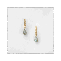 Japanese direct mail Japanese trend agete Akado (limited edition) K10 labradorite earrings set gray all