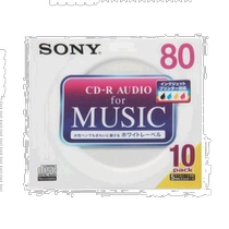 (日本直邮)SONY日本制造CD-R音频记录80分钟10张 P 10CRM80PWS