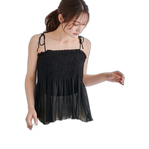 Japanese direct mail fifth womens transparent pleated camisole ES24S0413