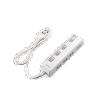 (Direct mail from Japan) Elecom 4-port energy-saving plug strip individual switch live head 1m white T-E5C-24