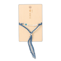 Japanese direct mail rock seat IWAKURA same style blue wish rope foot ornament for men and women June birthstone moonstone handmade