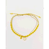 (Japan Direct Post) Kahiko] Wave Misanga foot chain yellow