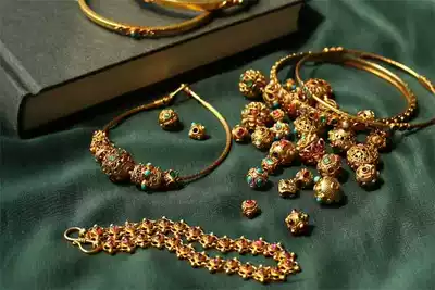 Xiaoya jewelry Gold jewelry 24K gold necklace Bracelet Old gold with beads 18K gold inlaid accessories