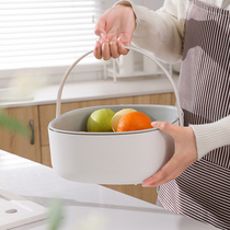 Drain basket double-layer vegetable basket living room coffee table fruit plate multifunctional washing fruit filter basket household kitchen washing basin