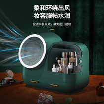 Net red dustproof dressing table skin care rack with mirror integrated desktop large capacity cosmetics storage box