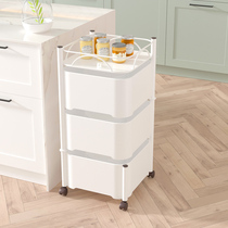 Rotary shelve small cart floor bedroom baby multilayer kitchen mobile snacks storage toilet accommodating rack