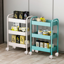  Kitchen shelf Floor-to-ceiling multi-layer mobile trolley foldable vegetable basket Household storage storage shelf
