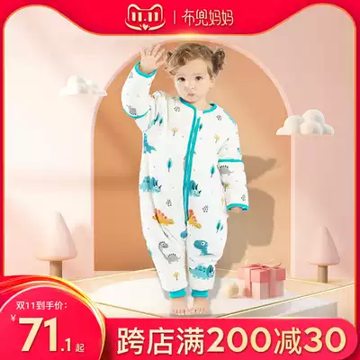 Bugou mother baby sleeping bag autumn and winter children split leg anti kicking quilt artifact baby cotton gauze thickened