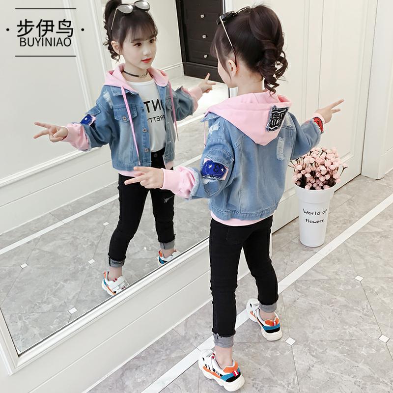 . Cô gái áo denim mùa xuân và mùa thu 2020 trẻ em mới của áo khoác quần áo vừa cô bé con đỏ của ròng.