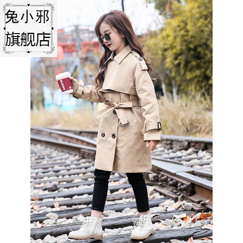 2020 trẻ em Mang cô gái mới dài tay áo Jacket Trung bình Dài vai Winder 110-160 bãi P69.