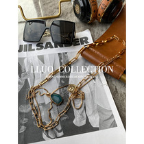 Clearance pick-up grade N chain oval pendant female retro fashion foreign style personality trend stack necklace