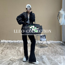 Clearance pick up leaks 100 の triacetic acid hooded zipper jacket womens casual short top