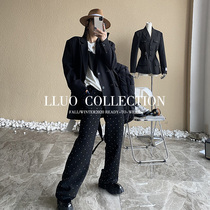 Clearance to pick up the leakage passenger for 100 two acetic acid ~ full diamond hot stamping casual pants women high waist Korean straight trousers