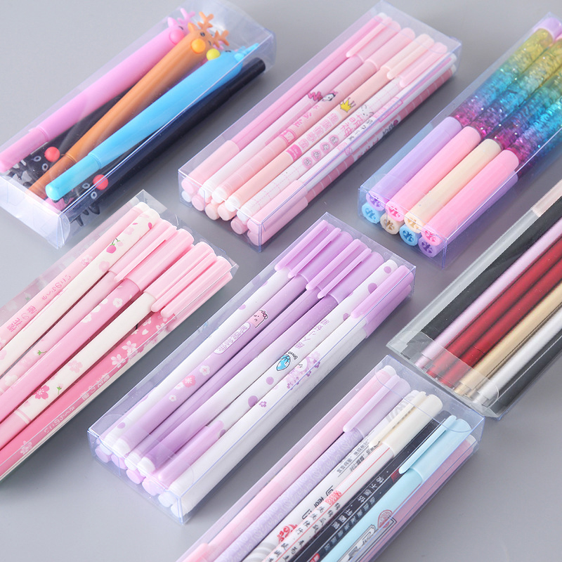 Gel pen school bully exam student pen Korean style small fresh cute creative simple ins cold wind black 0 5 signature pen Water-based pen High school middle school primary school student prize stationery set