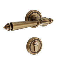 All-copper new Chinese door lock American retro bedroom wooden door indoor brass yellow bronze silent magnetic room door