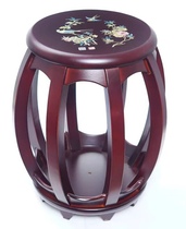 Chinese solid wood guzheng stool piano stool round stool drum stool dining table living room stool shoe changing stool