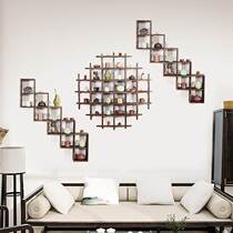 Pulpit stand solid wood Chinese hanging wall object display cabinet Multi-treasure cabinet Borge ancient solid wood Chinese tea track Antiques shelf