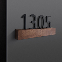 Upscale door plate number plate Home Custom Walnut Wood Digital Order plate Custom Entrance Doors Acrylic Bag Box Hotel Bunk Rooms Creativity Room Light Extravaganza logo Mark Personality