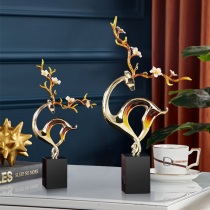 Genguan Plum Flowers Deer Hem Living Room Creativity Modern Villa Ornament Home Enamel Color Wine Cabinet Decoration Light Extravagant