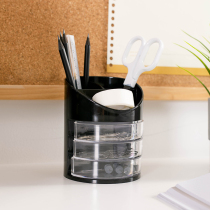 Round simple plastic pen holder large capacity Childrens watercolor pen storage student pen storage rack creative study pen holder pen storage artifact pen holder toilet toilet makeup pen toothbrush storage rack kitchen