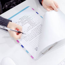 Students with writing pad childrens cute creative rainbow with flower stripes writing board clamp a4 file data splint hard board plastic file splint kitchen ordering warehouse inventory