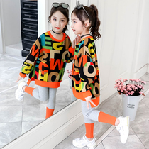 Italy Bambet girls spring and autumn suit new childrens western style sweater Korean version of the big virgin girl two-piece set