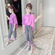 Italian Bambet girls summer suit Big boy Western style casual trend Little girl summer fashion two-piece set