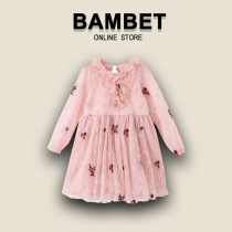 Italian BAMBET girl dress 2021 autumn hair dress childrens skirt autumn dress