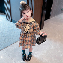 Italy Bambet girls dress 2021 new childrens spring navy style childrens baby princess dress
