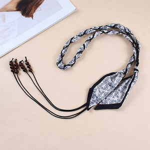 Silk Scarf Woven Belt Accessories for Women, Bohemian Ethnic Style Waist Rope Decoration, Suitable for Jeans, Skirts, Ribbon Belt