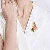 Chinese-Style Persimmon Brooch, High-End Women's Luxury Glass Pin, Good Things Happen, Fruit Corsage Accessory, Trendy