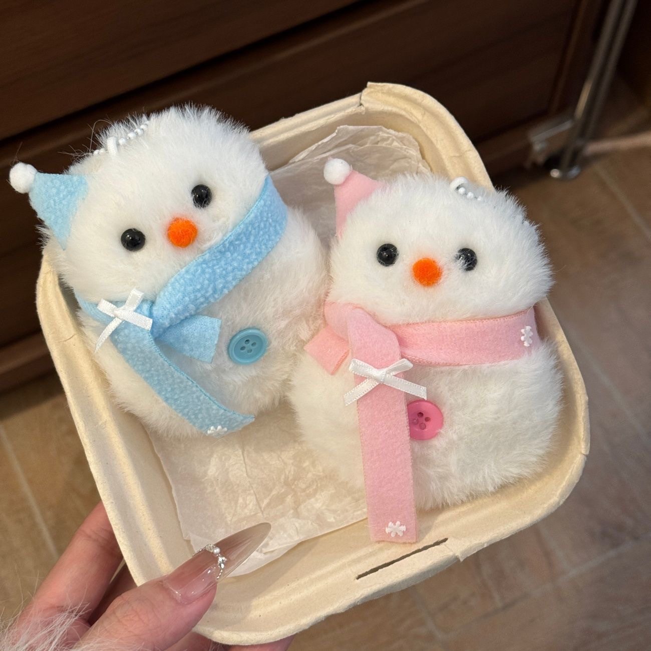 Cute Christmas Snowman Doll Keychain Small Gift Pendant Creative Plush Male and Female Student Backpack Couple Pendant