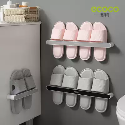 Bathroom trailer rack wall-mounted toilet shoes storage artifact powder room non-perforated shoe rack toilet rack