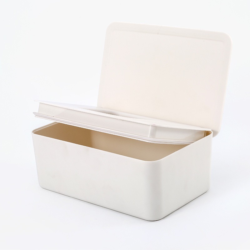 Dustproof simple face towel storage box with lid Scrub face towel box Household desktop removable wet tissue storage box