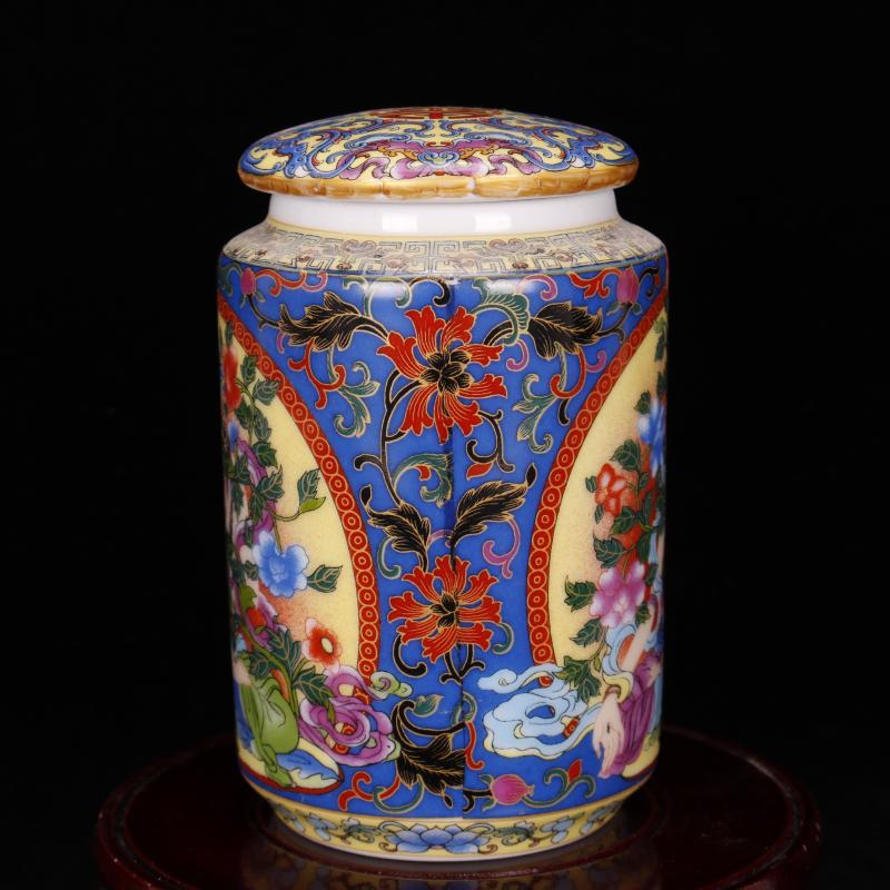 Jingdezhen imitation the qing yongzheng style antique vintage colored enamel tea pot cover POTS ancient Chinese style restoring ancient ways furnishing articles