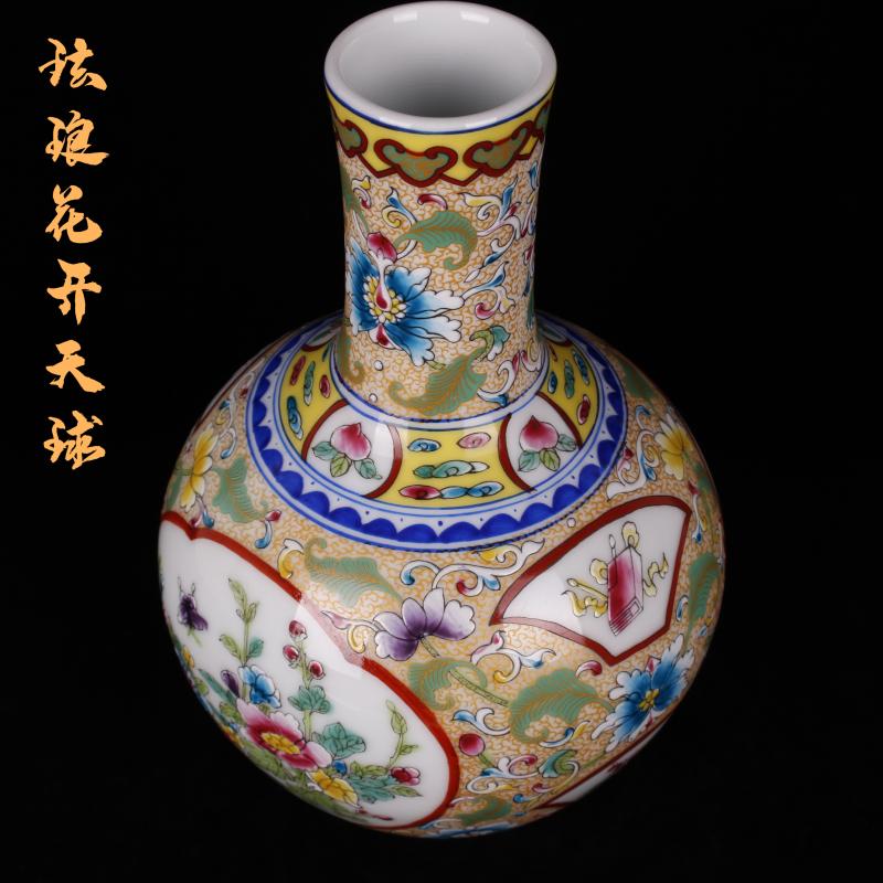 The see colour enamel jingdezhen qianlong tree to watch The king of porcelain bottles sitting room of Chinese style furniture decorative antique furnishing articles