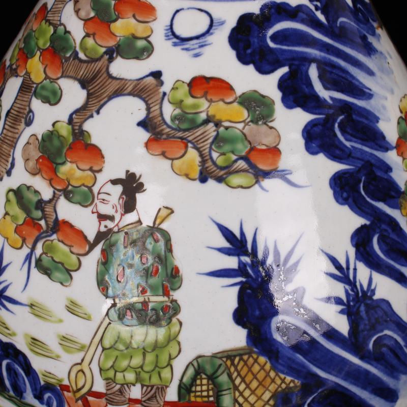 Jingdezhen RMB imitation antique curios colorful up after han xin okho spring retro decoration ceramics old collections