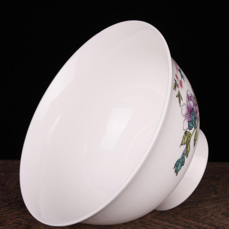 Colored enamel flowers bloom grain bowls Chinese style classical soft adornment art imitation qianlong bowls penjing collection