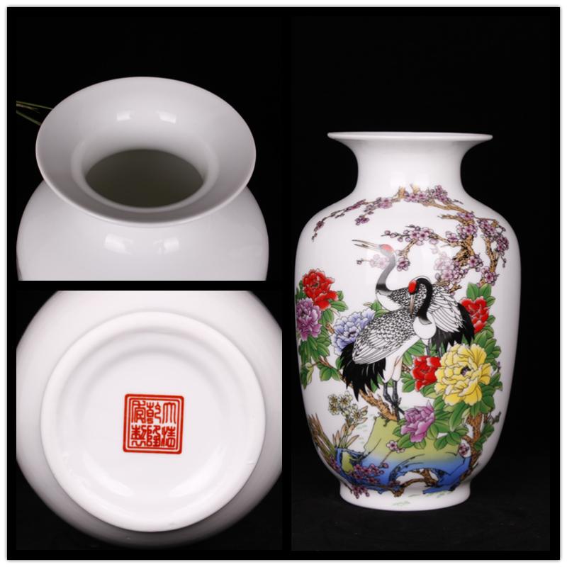 Jingdezhen imitation the qing qianlong year pastel flowers vase home sitting room adornment handicraft furnishing articles study