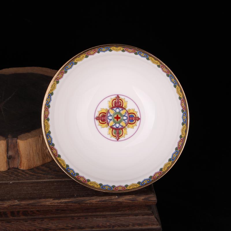 Jingdezhen pastel see bowl of sweet wishes and imitation qianlong antique porcelain Chinese style classical soft adornment bowls furnishing articles