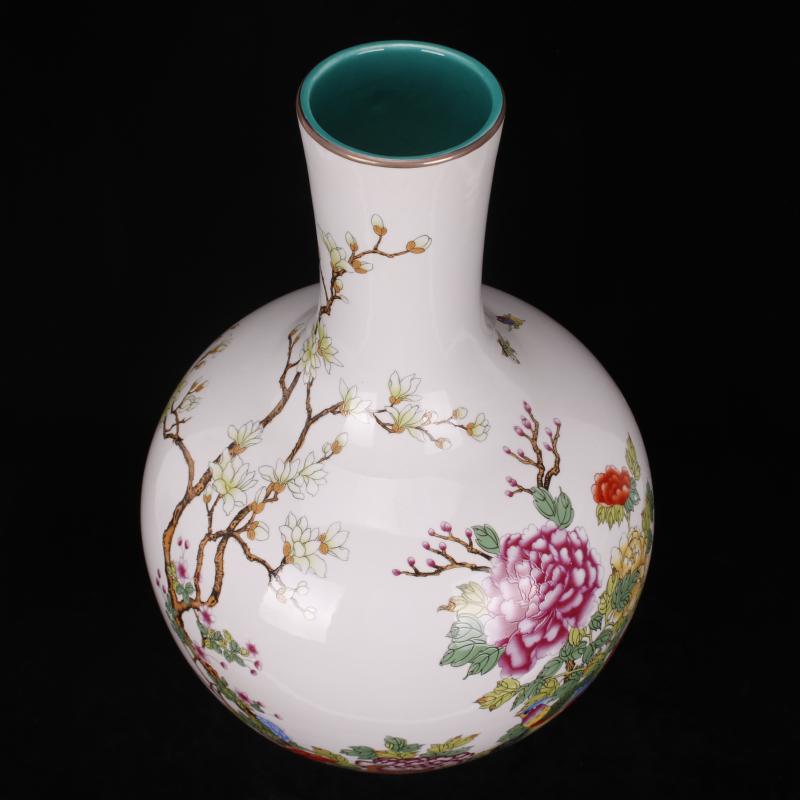 Jingdezhen pastel CV 18 prosperous Chinese hotel archaize floor shop of domestic outfit company big tree vase