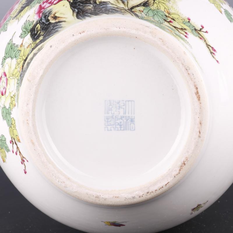 Antique Chinese porcelain floor home furnishing articles clear pastel prosperous flower grain vases, Antique curio collection