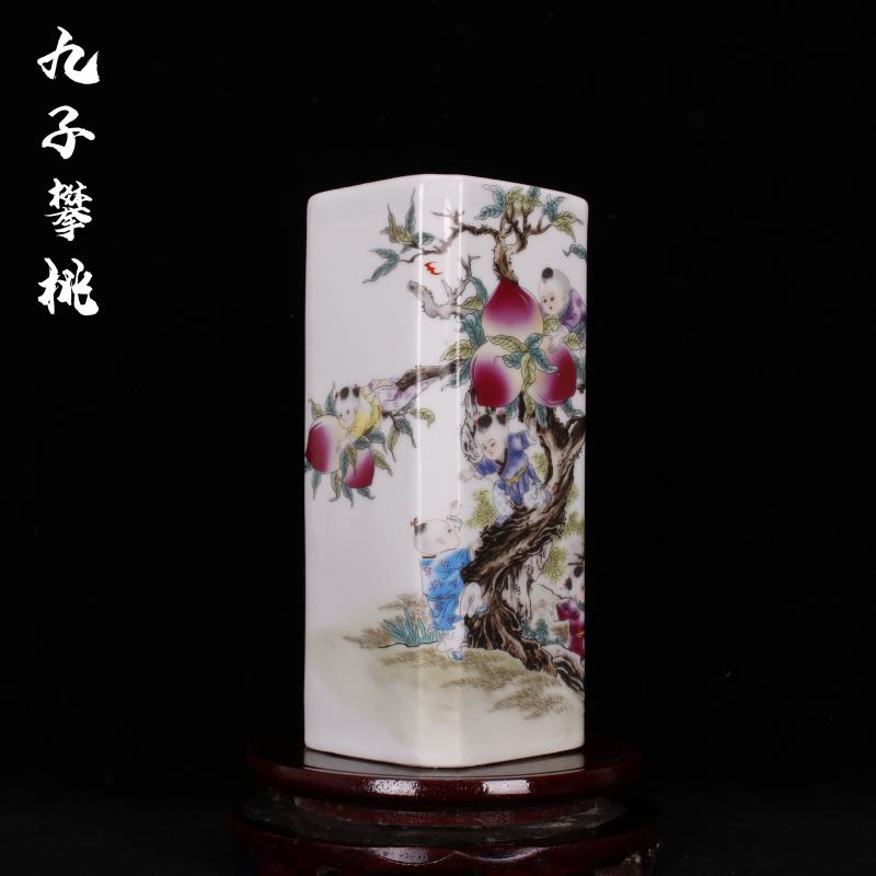 Archaize of jingdezhen porcelain porcelain industry of overall province of the republic of China company pen container antique household decoration as furnishing articles