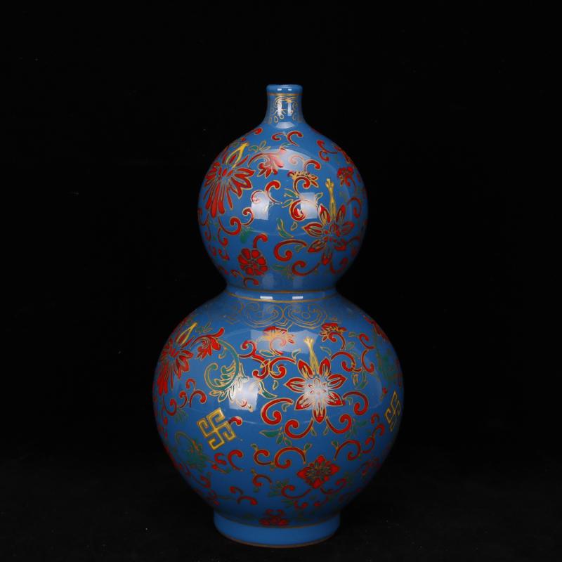 Jingdezhen imitation enamel see colour gourd vases, antique reproduction of clear acting palace restoring ancient ways antiques flea household adornment furnishing articles