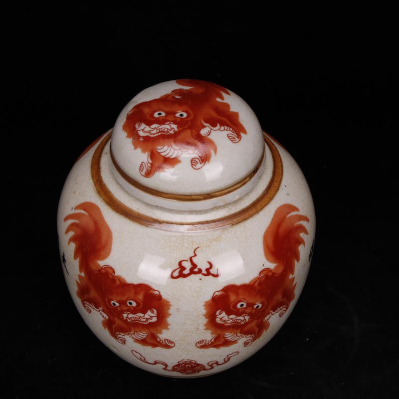 Jingdezhen imitation the qing qianlong antique antique old lion "the eight immortals grain cargo porcelain tea pot antique store tea tea warehouse