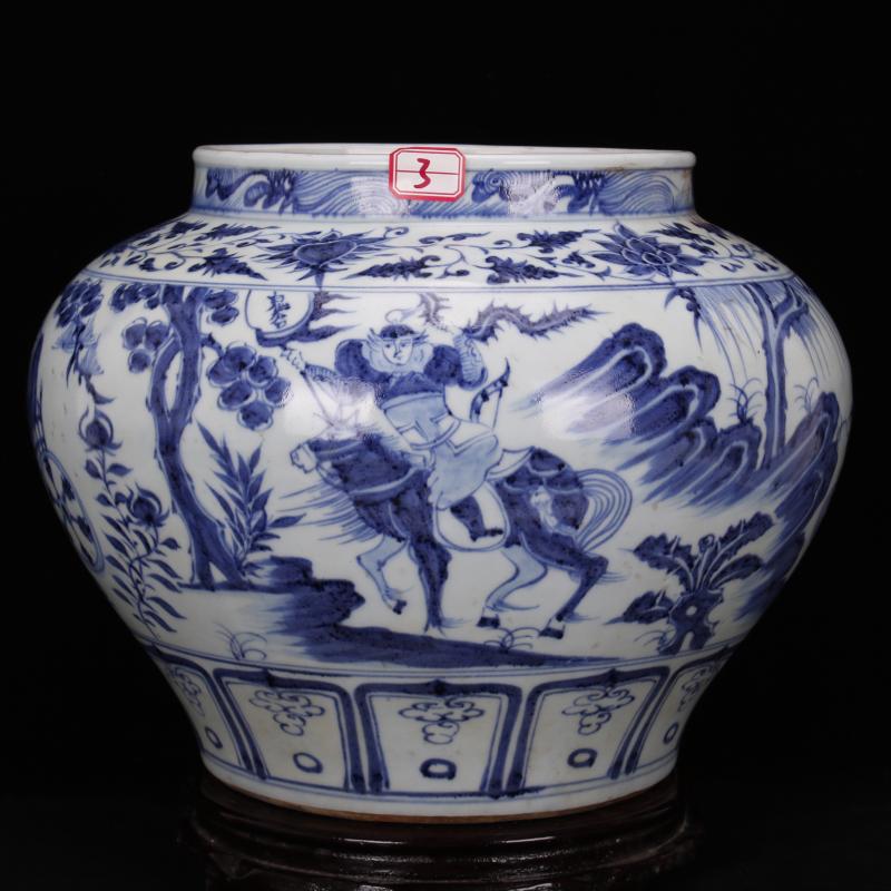 Jingdezhen ceramics vase furnishing articles of Chinese style household adornment hand - made archaize yuan blue and white guiguzi down big as cans