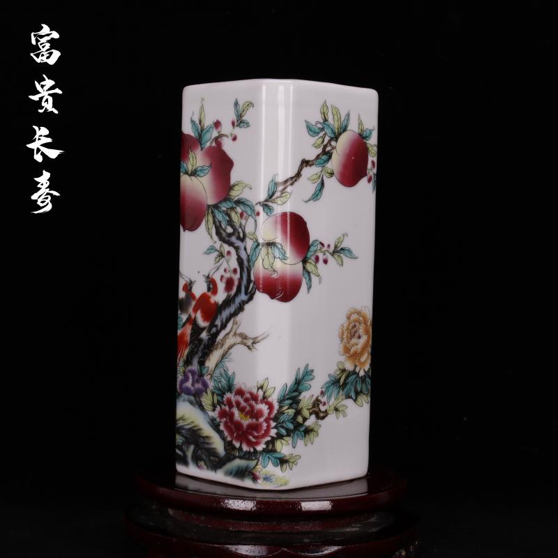 Archaize of jingdezhen porcelain porcelain industry of overall province of the republic of China company pen container antique household decoration as furnishing articles